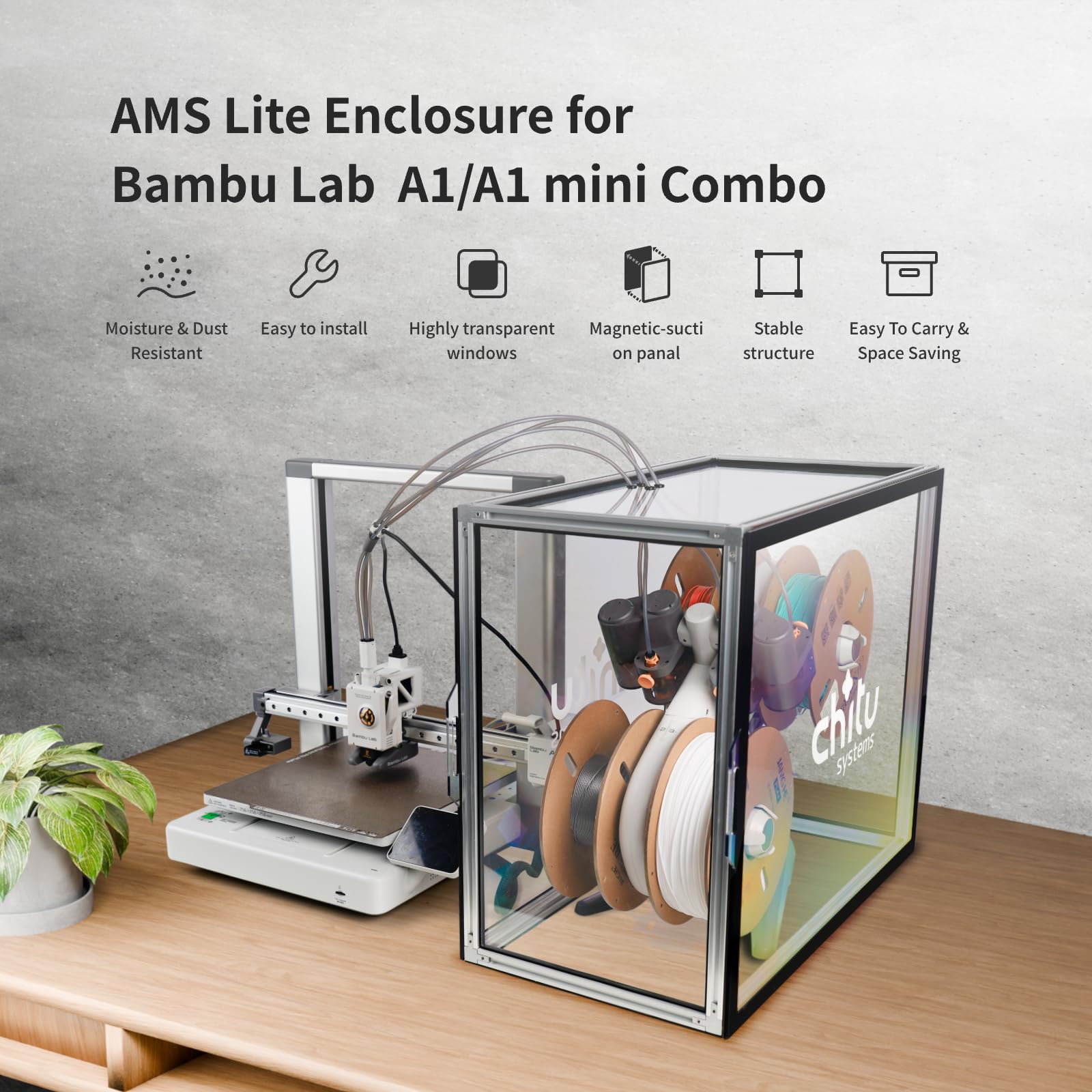 AMS Lite Enclosure for Bambu Lab A1/A1 Mini Combo,20.86x10.5x17.12